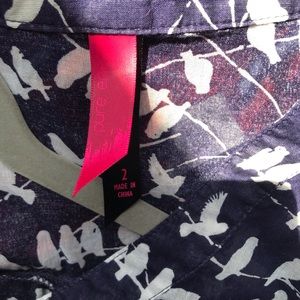 Pure Energy Tops - Pure Energy Sheer Navy w/ Birds on Wire Pure Energy Tops - Pure Energy Sheer Navy w/ Birds on Wire